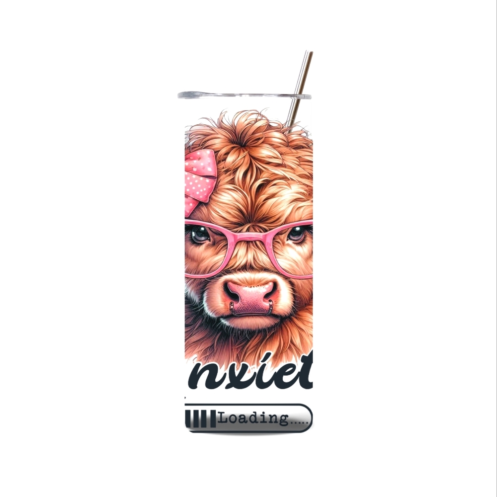 20oz Anxiety Loading Cow Tumbler
